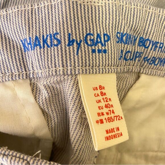 Khakis by Gap Skinny Boyfriend Pinstripe Ankle Pants Womens Size 8 Casual - Picture 3 of 7